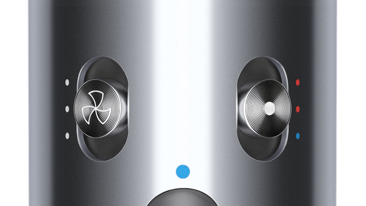 Close up of Dyson airwrap heat and speed settings.