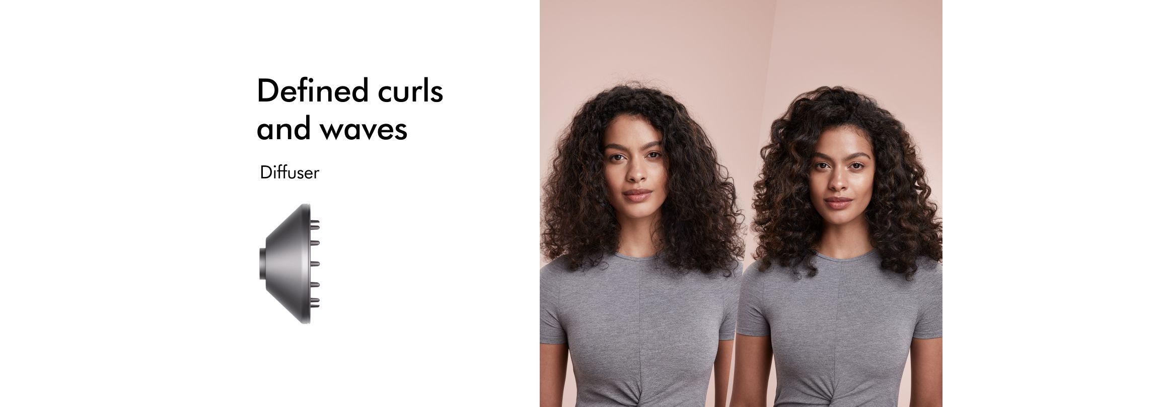 Dyson Supersonic Diffuser Attachment in Nickel with Model before and after