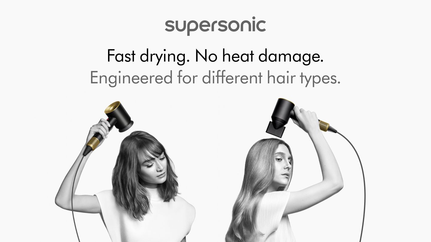 Dyson Supersonic - Models with Introduction Texts in Onyx Black/Gold