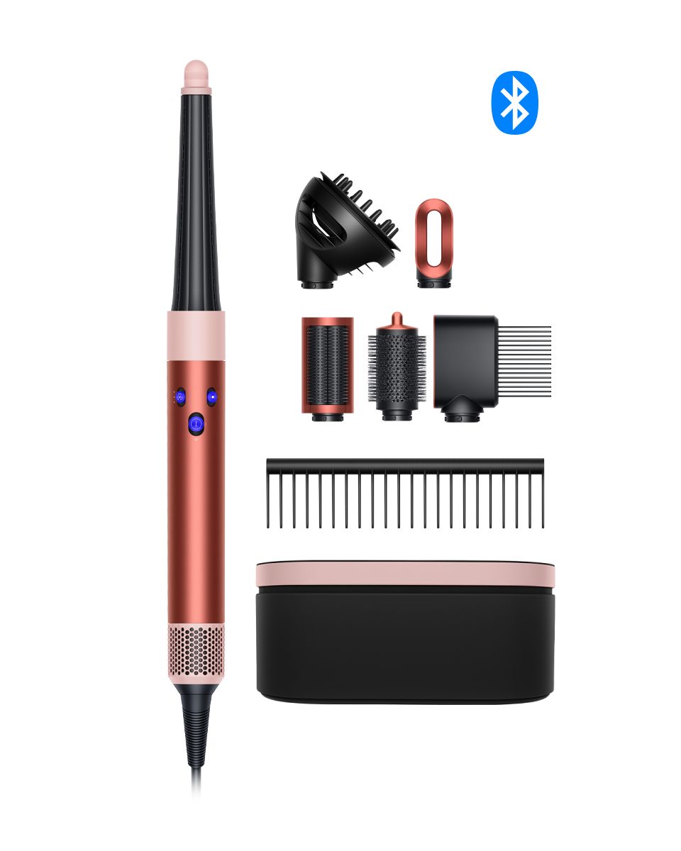 Der Dyson Airwrap i.d. Multi-Haarstyler und -trockner mit den im Lieferumfang enthaltenen Styling-Aufsätzen.