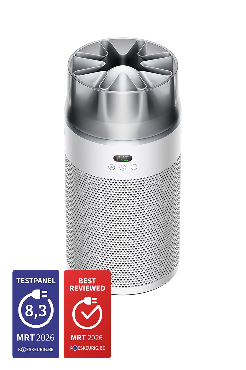 Logo van Dyson HushJet compacte luchtreiniger.
