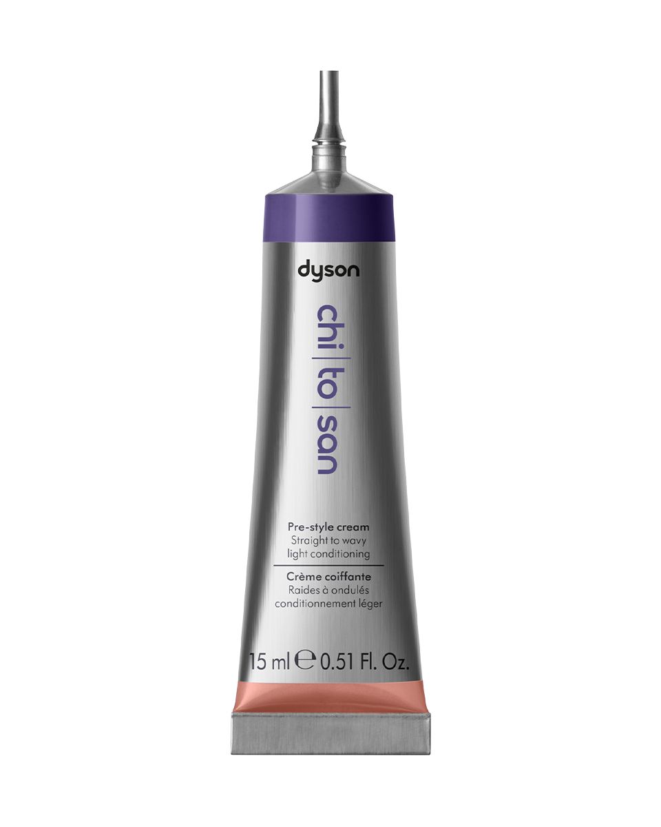 Dyson Chitosan Pre-style cream Straight to wavy light conditioning.