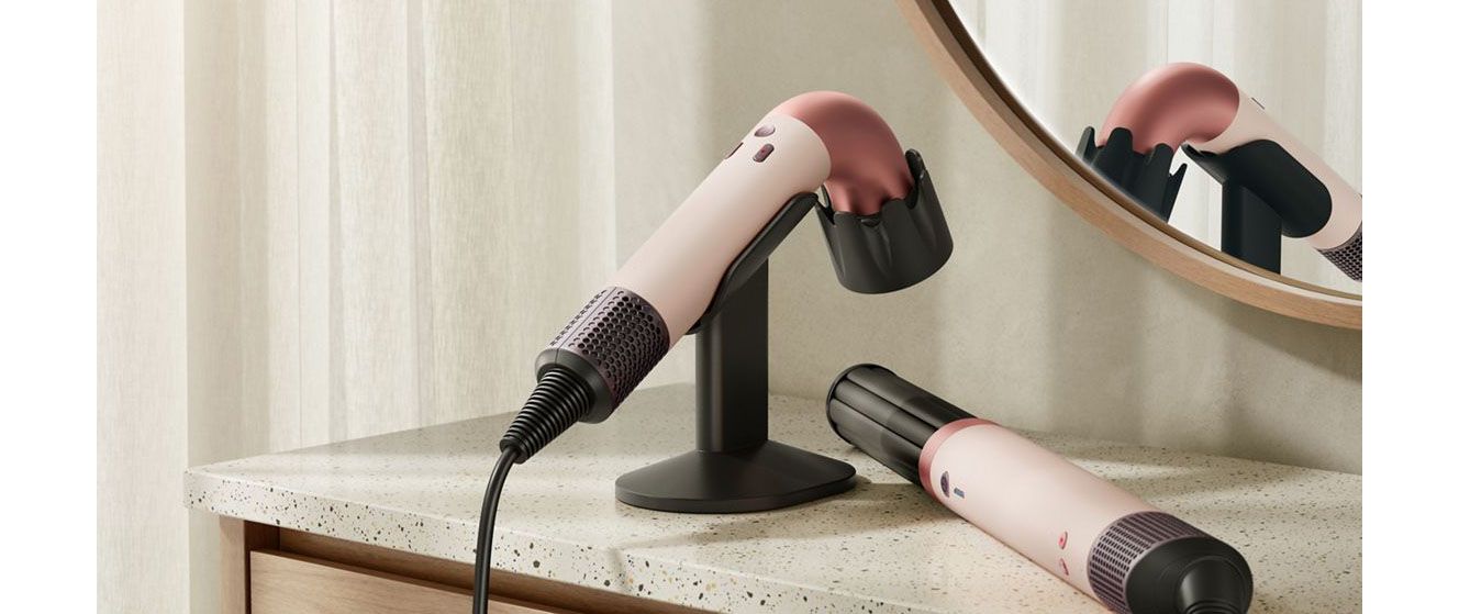 Dyson Black and Pink Hair Tool Stand Amazon.com: Hair Dryer Holder for Dyson Airwrap, Hairdryer  main image 2