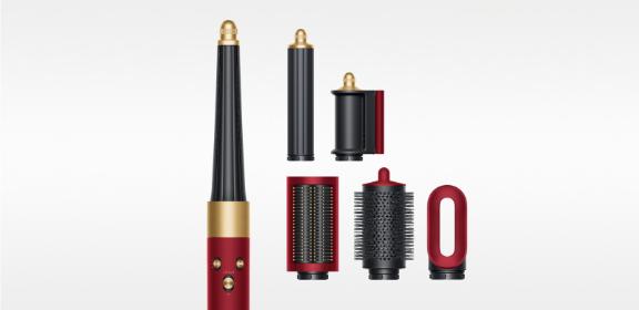 מעצב שיער ™Dyson Airwrap i.d HS08 בצבע אדום קטיפה גולד Straight+Wavy