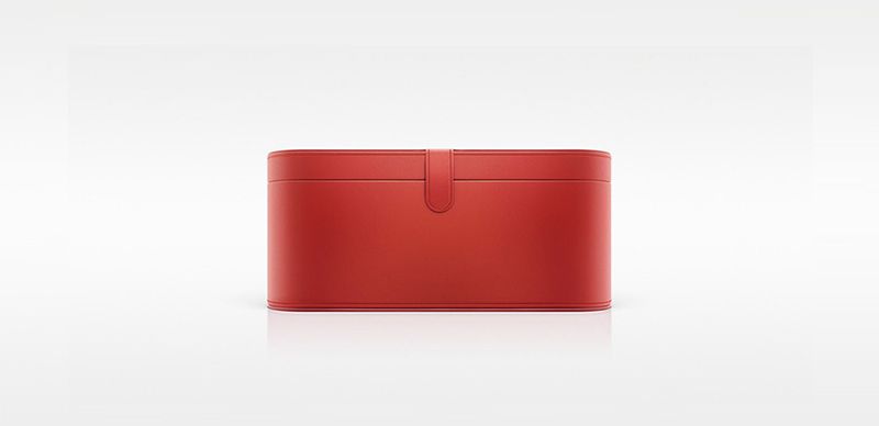 Aufbewahrungsbox aus Leder in Rot