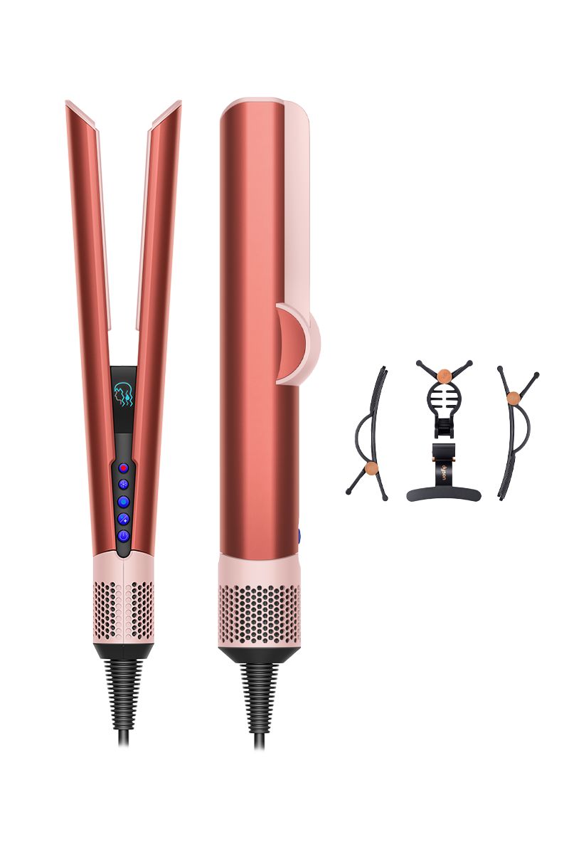 De Dyson Airstrait stijltang rechtop neergezet