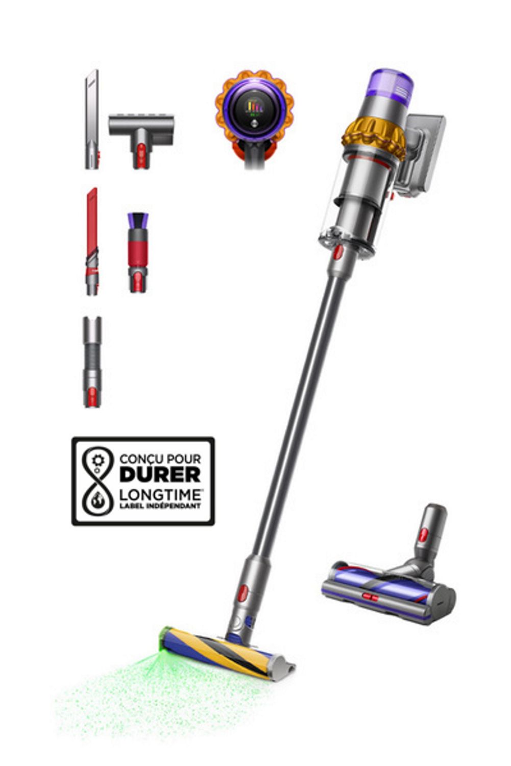 Aspirateur sans-fil Dyson V15 Detect™ Absolute + Kit pour nettoyage minutieux