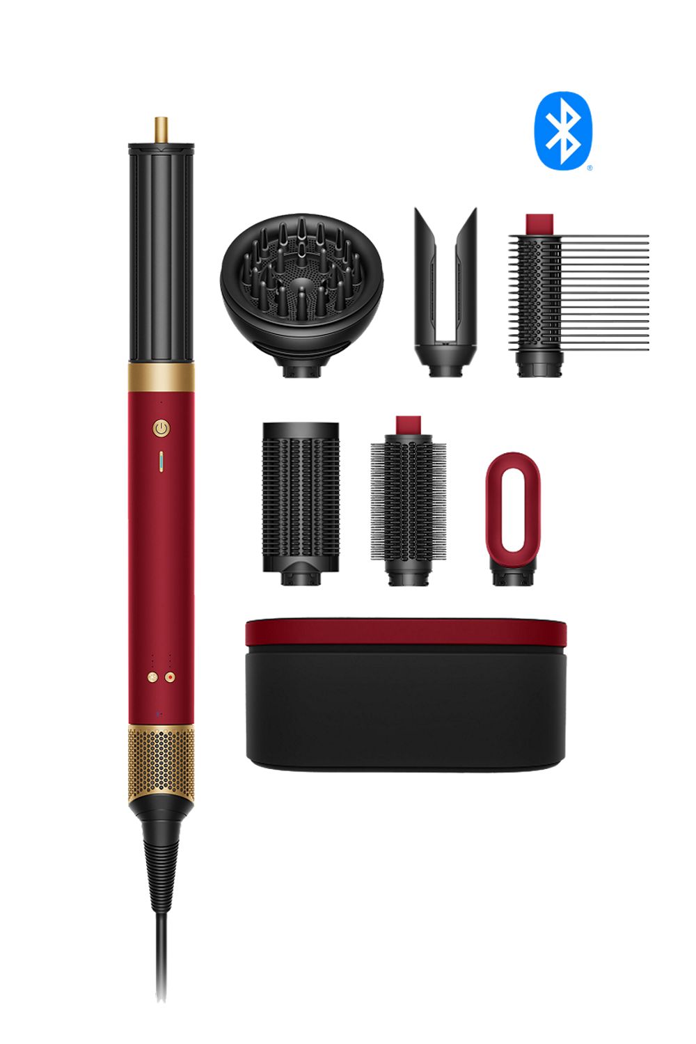 Nuovo styler asciugacapelli Dyson Airwrap Co-anda2x™ - configurazione completa (Red Velvet/Gold)