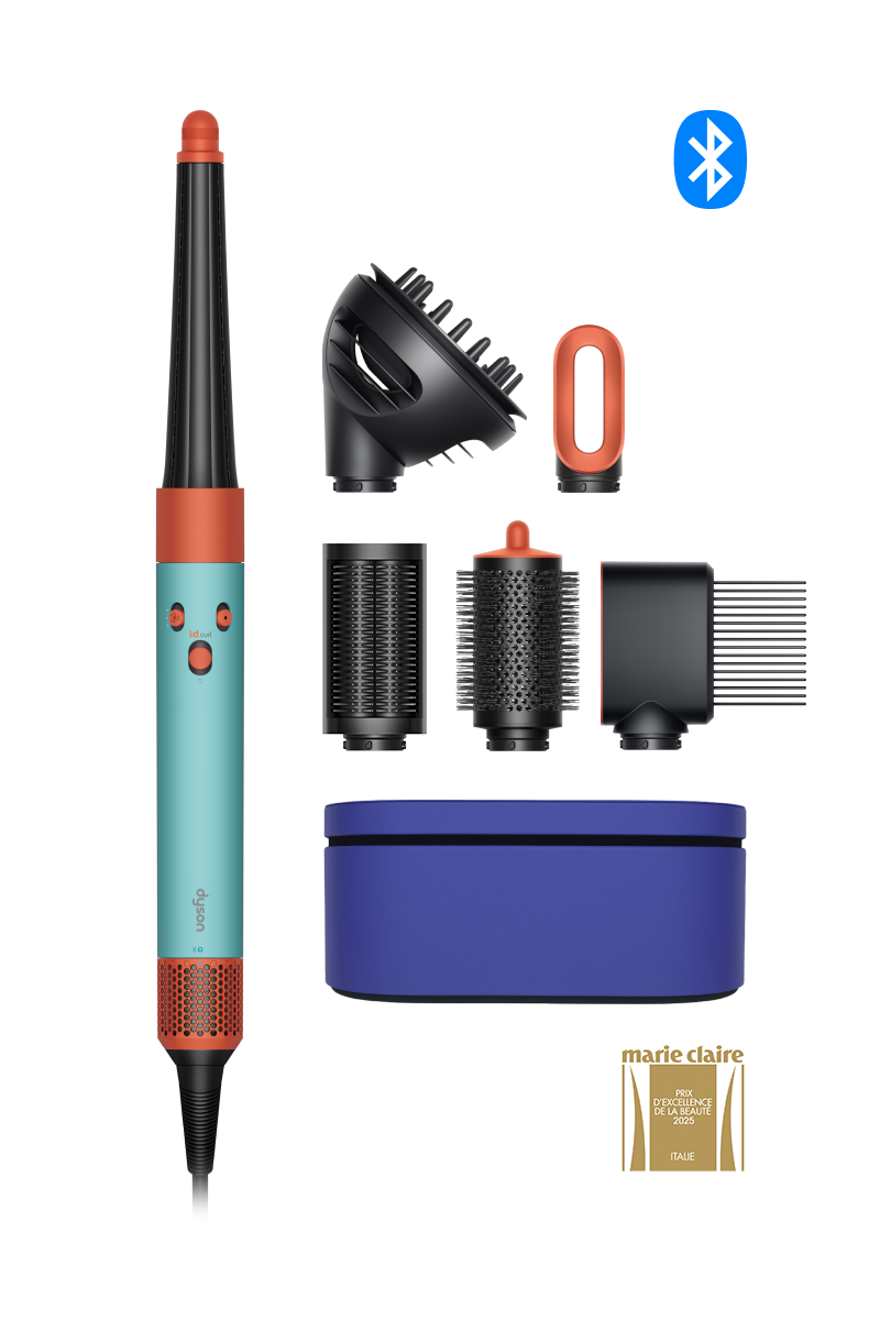 Nuovo Multi-styler asciugacapelli Dyson Airwrap i.d.™ connesso in Acquamarina/Tangerine (per capelli mossi e ricci)