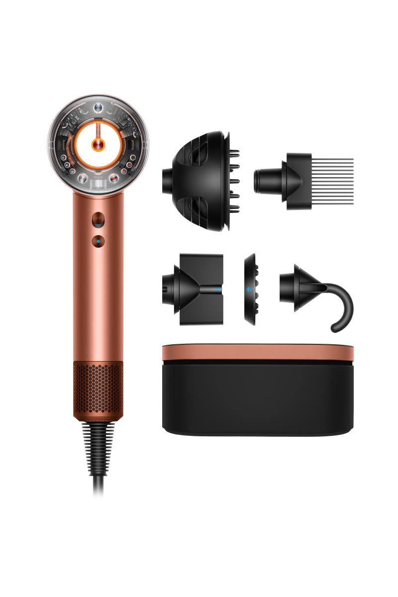 The Dyson Supersonic Nural stood upright Dyson Supersonic Nural™ hair dryer (Amber silk)