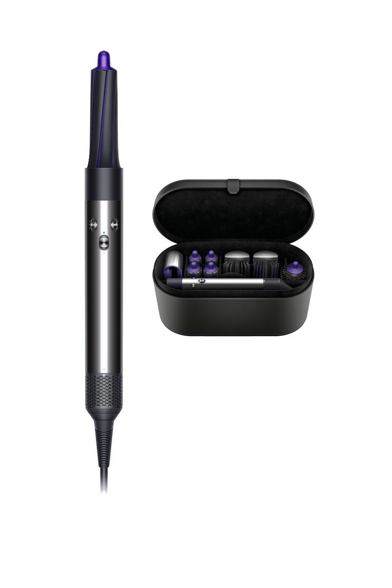 Dyson Airwrap™ styler in nickel and red with Dyson-designed red presentation case