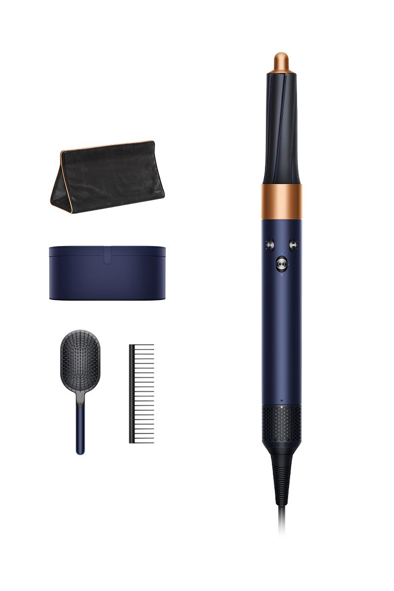 Dyson Airwrap™ styler in nickel and red with Dyson-designed red presentation case