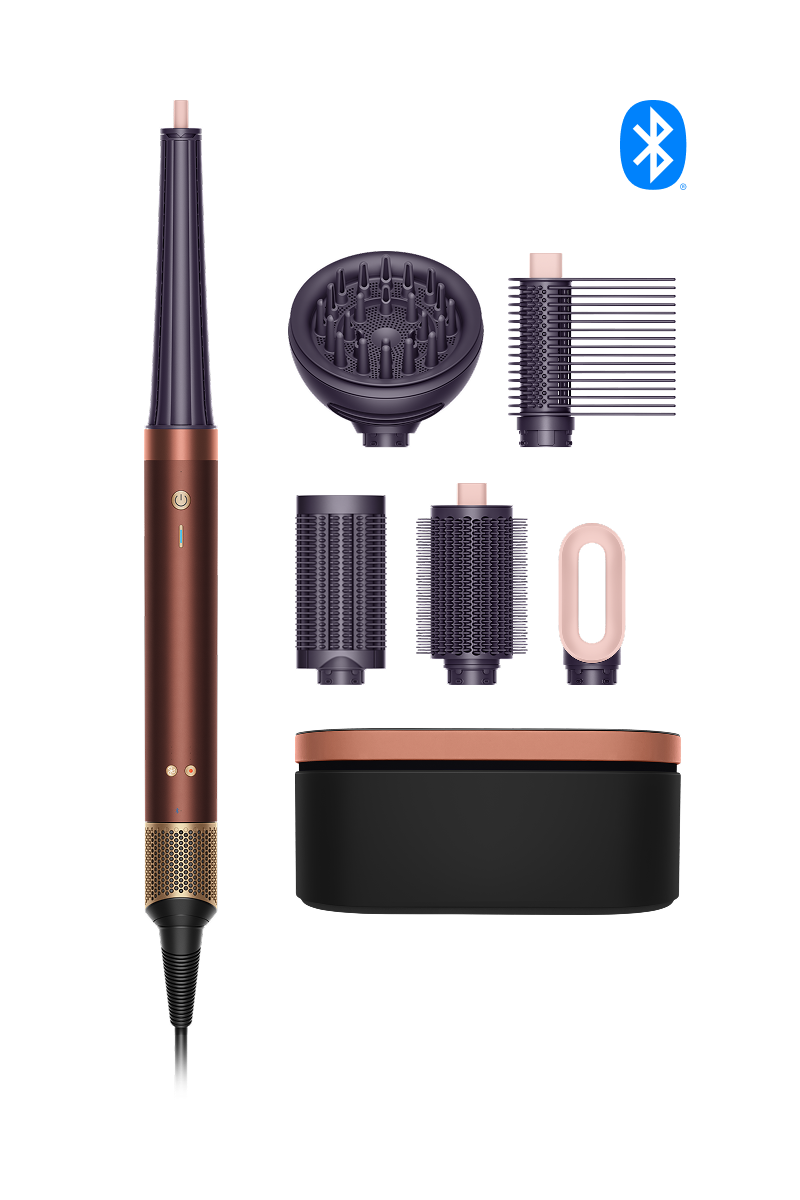 Airwrap Co-anda2x™ multi-styler og hårtørrer – krøllet og tæt krøllet (blomme/kobber)