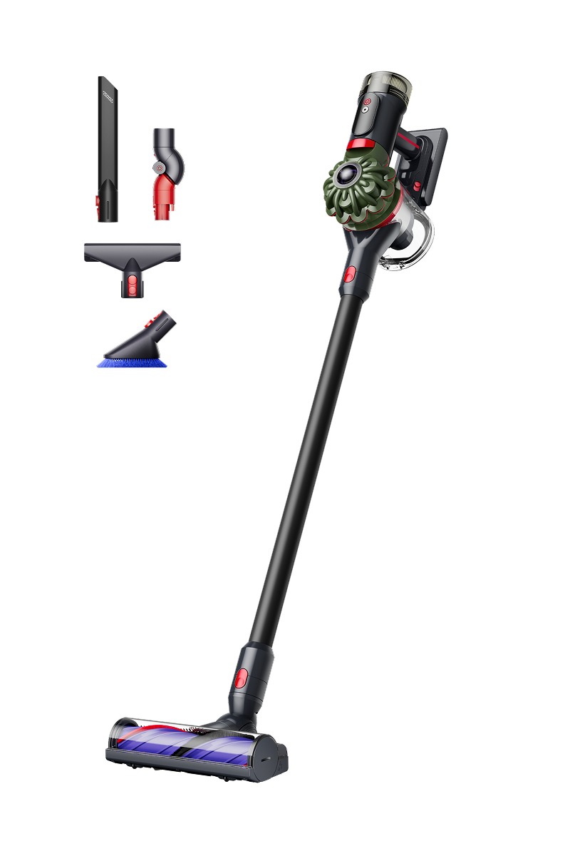 Johdoton Dyson V8 Cyclone -pölynimuri + huonekalujen puhdistussetti
