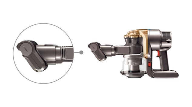Close up of Dyson DC16 handheld vacuum cleaner with motorised head