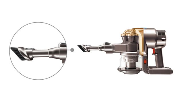 Close up of Dyson DC16™ handheld vacuum cleaner with non-motorised head
