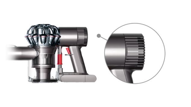 Image of Dyson V6 handheld vacuum cleaner without post filter.