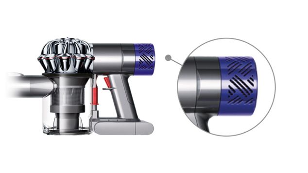 Image of Dyson V6 handheld vacuum cleaner with post filter.
