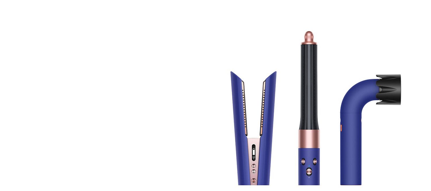 Side views of the Corrale hair straightener, Airwrap multi-styler and dryer, and the Supersonic r Professional hair dryer.