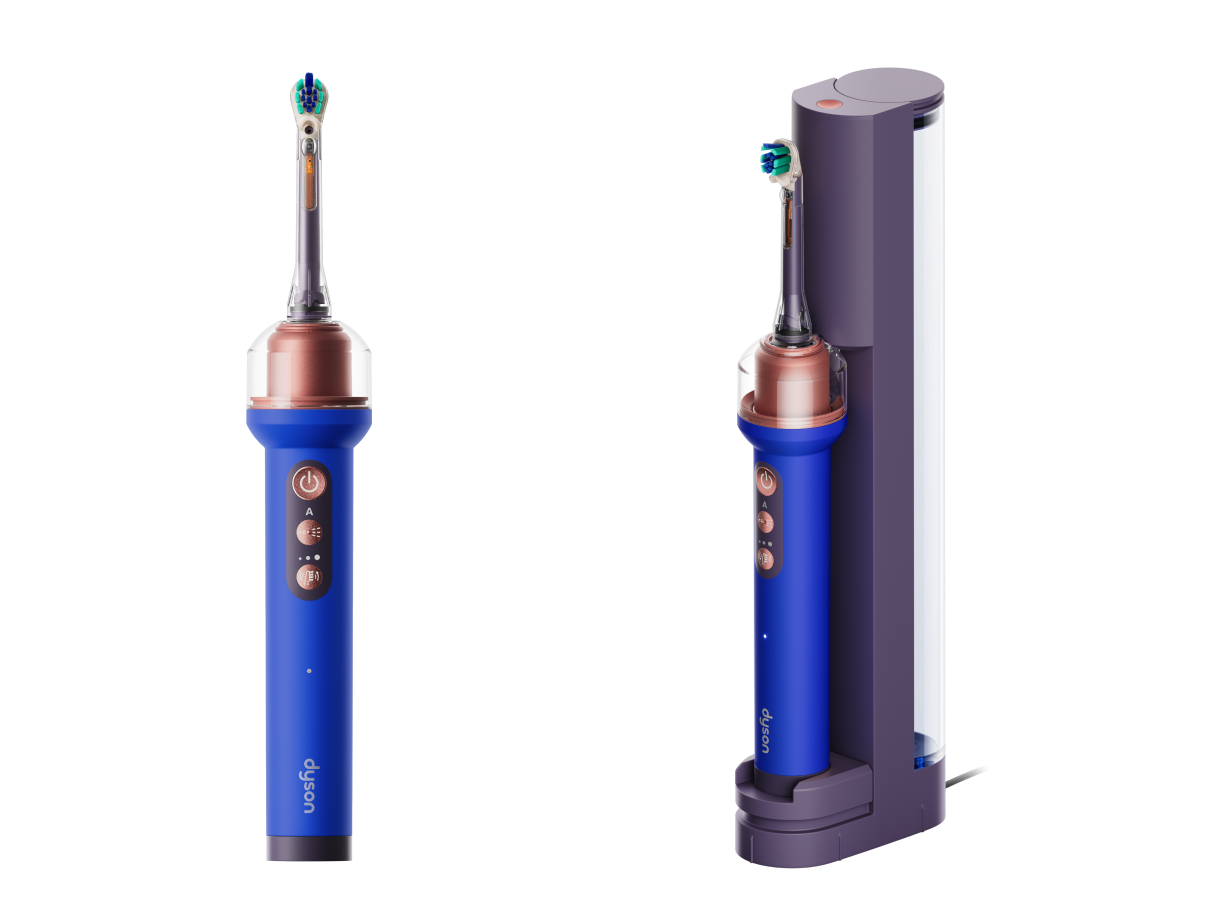 Dyson CameraJet electric toothbrush and Refill dock.