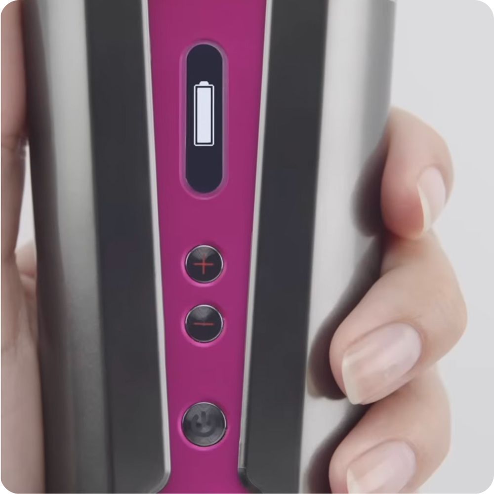 The control buttons on the Dyson Corrale hair straightener.