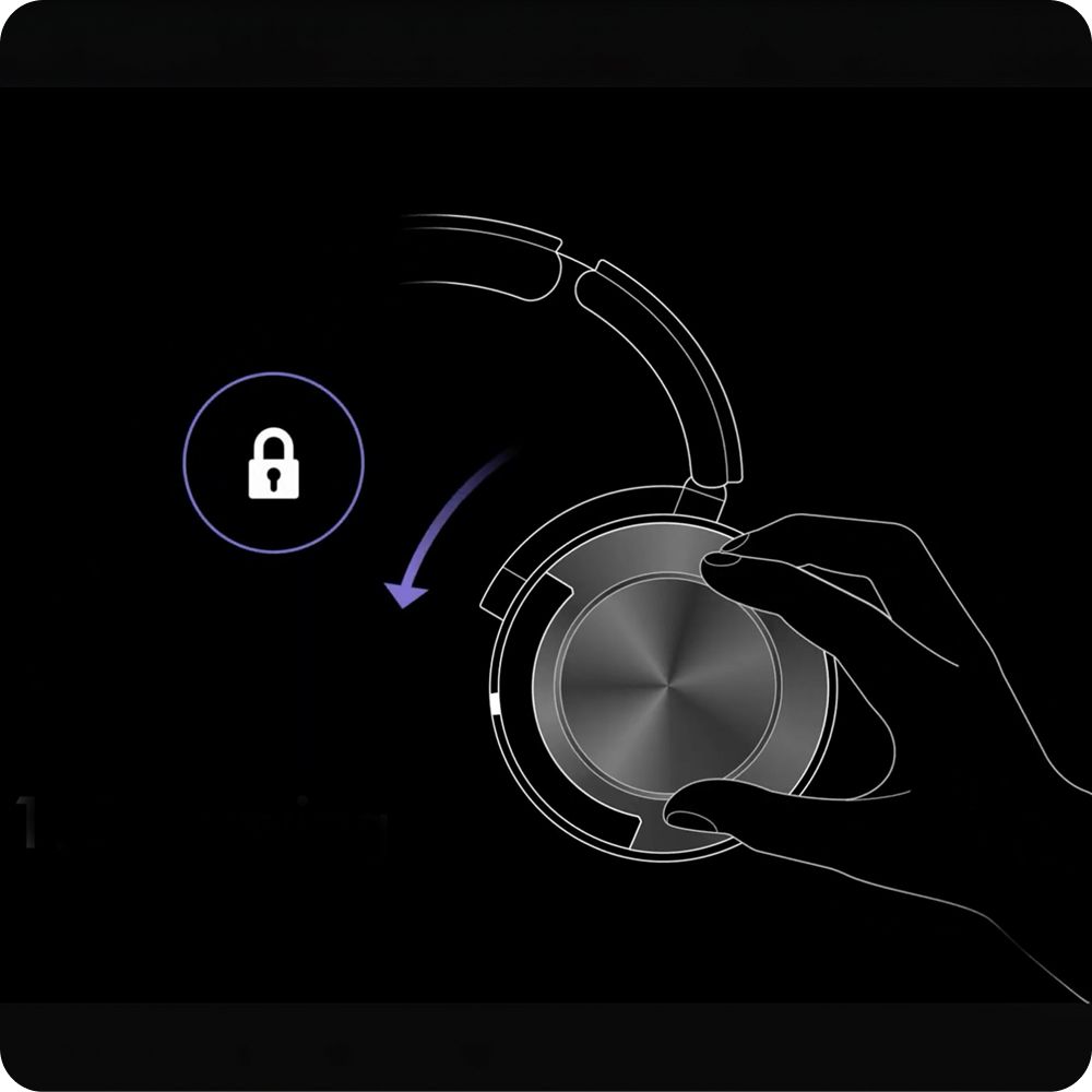Illustration shows Dyson OnTrac outer caps being changed.