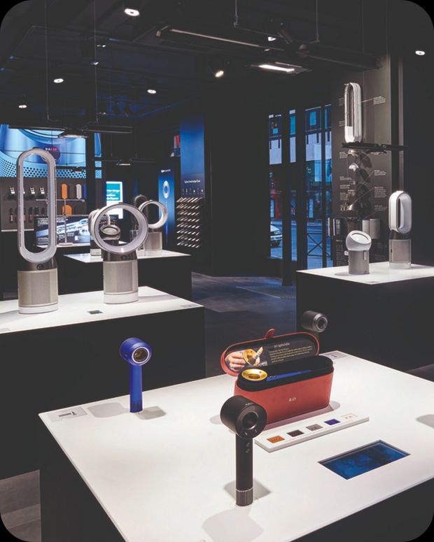 The interior of a Dyson store.