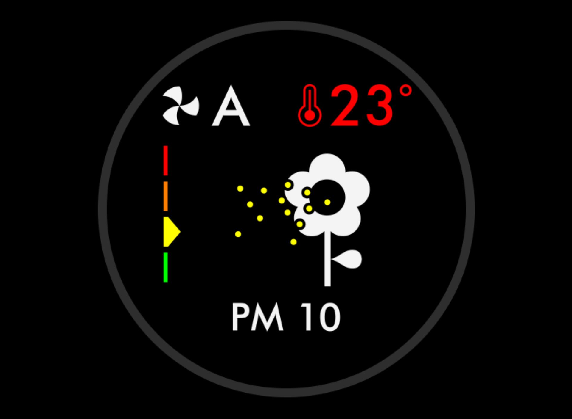 PM10 pylu na LCD obrazovce 