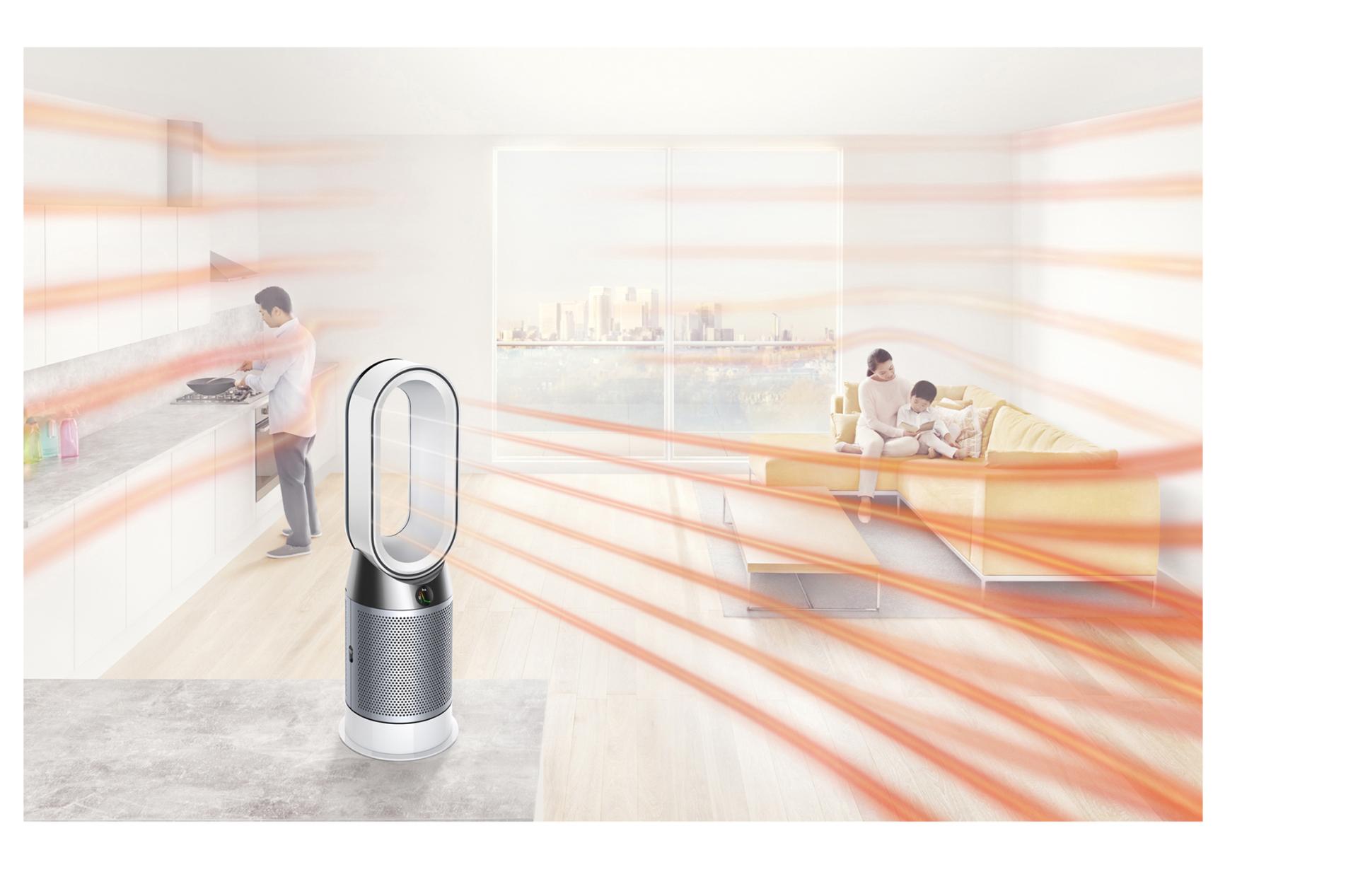 Dyson Pure Hot+Cool purifier in action