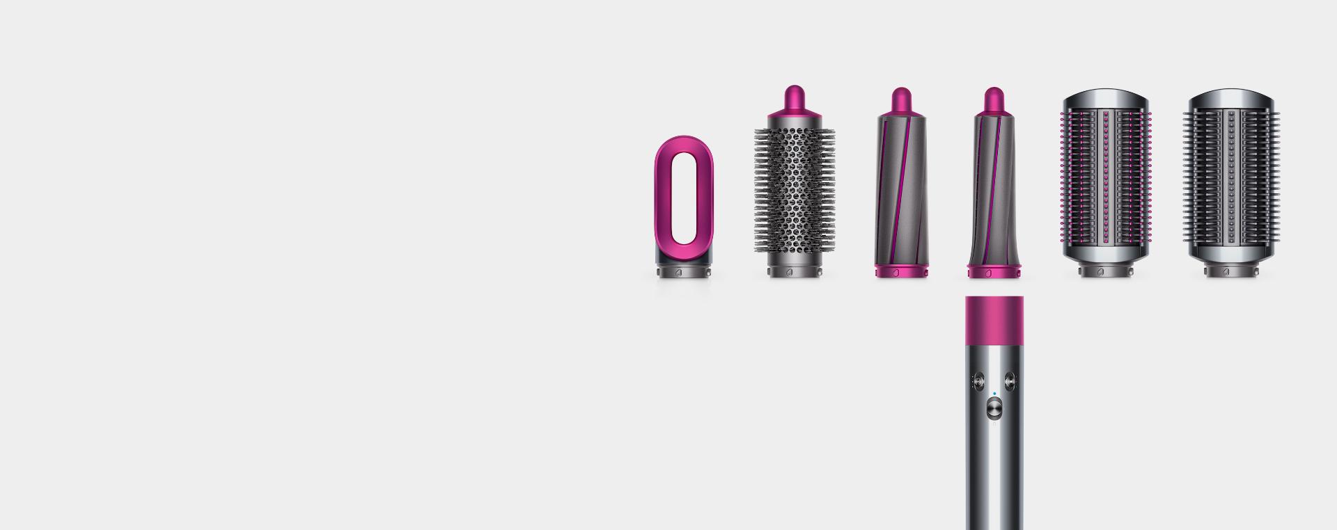 Dyson Airwrap styler curling and smoothing hair.