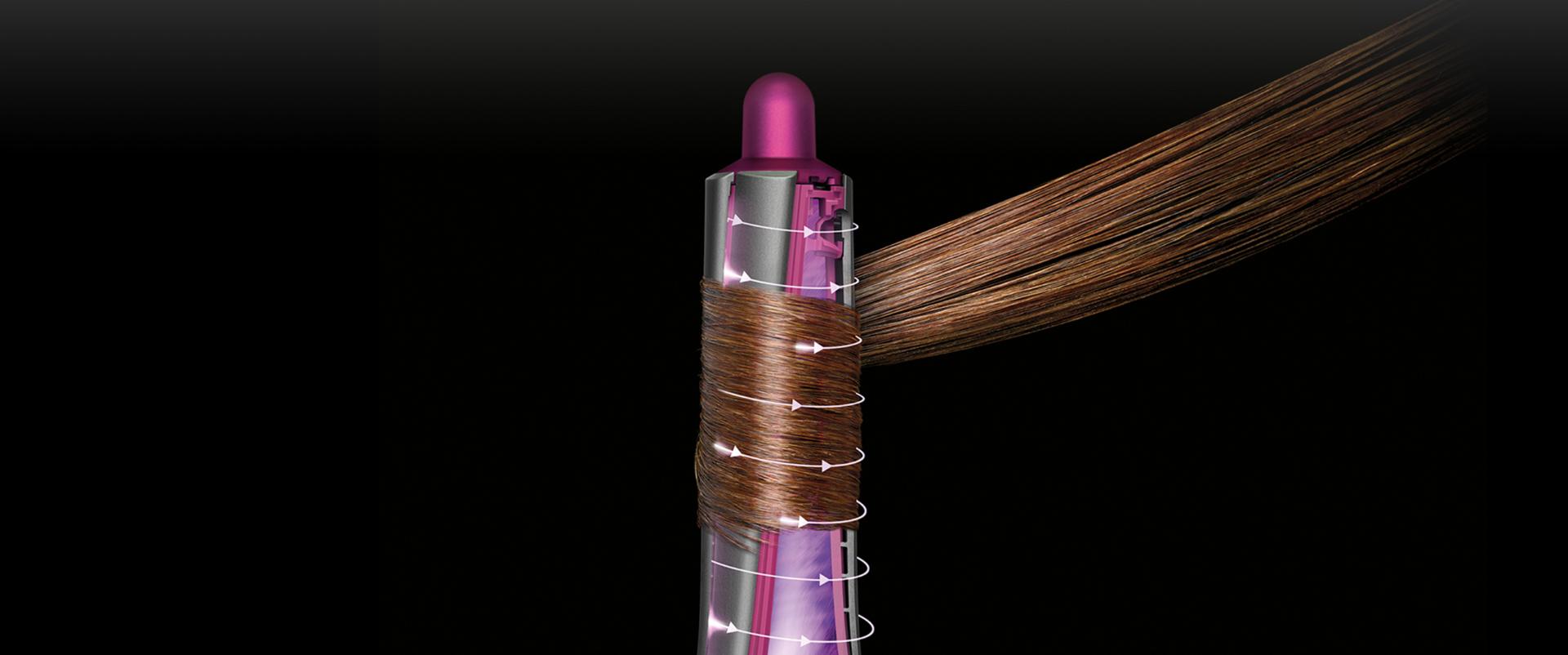 Airflow diagram of Dyson Airwrap™ hair styler