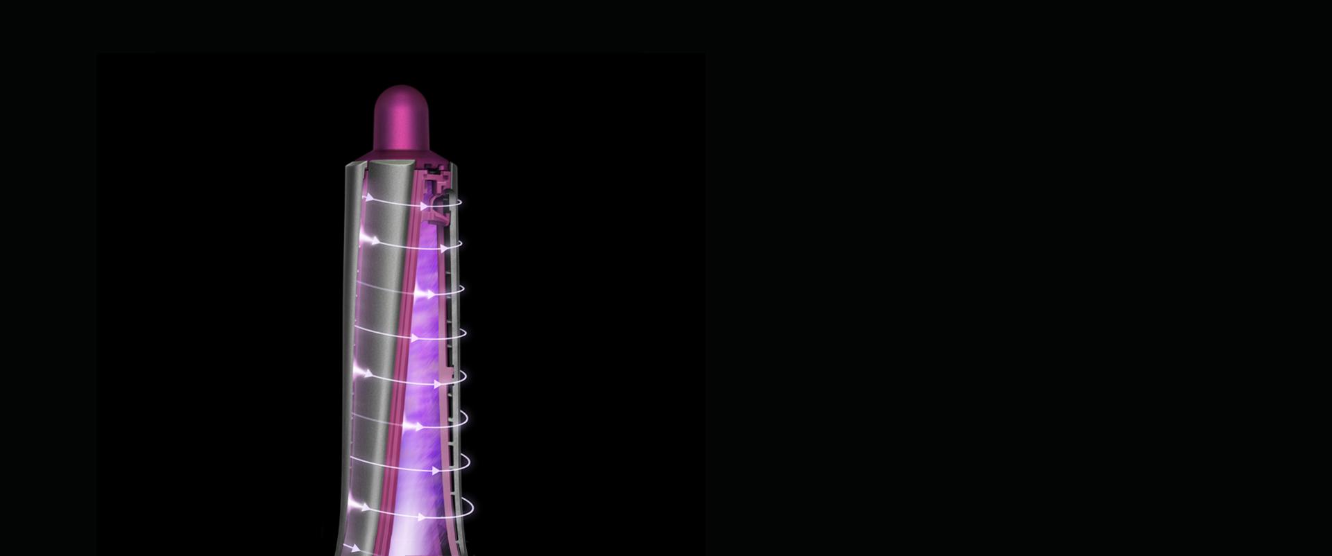 Video demonstration of airflow around the Dyson Airwrap™ hair styler