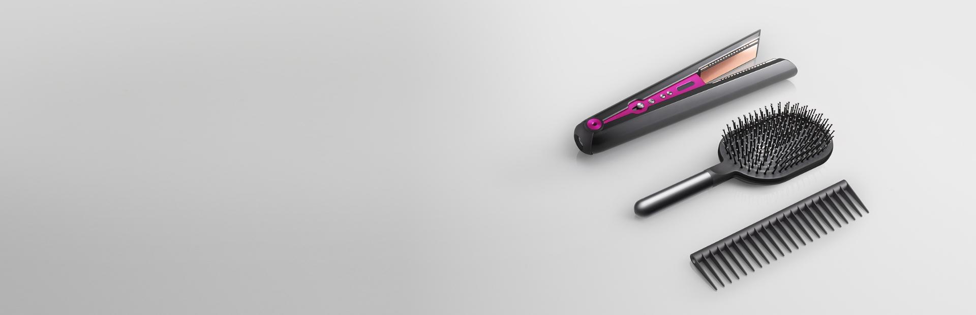 Dyson Corrale straightener with Paddle brush and Detangling comb