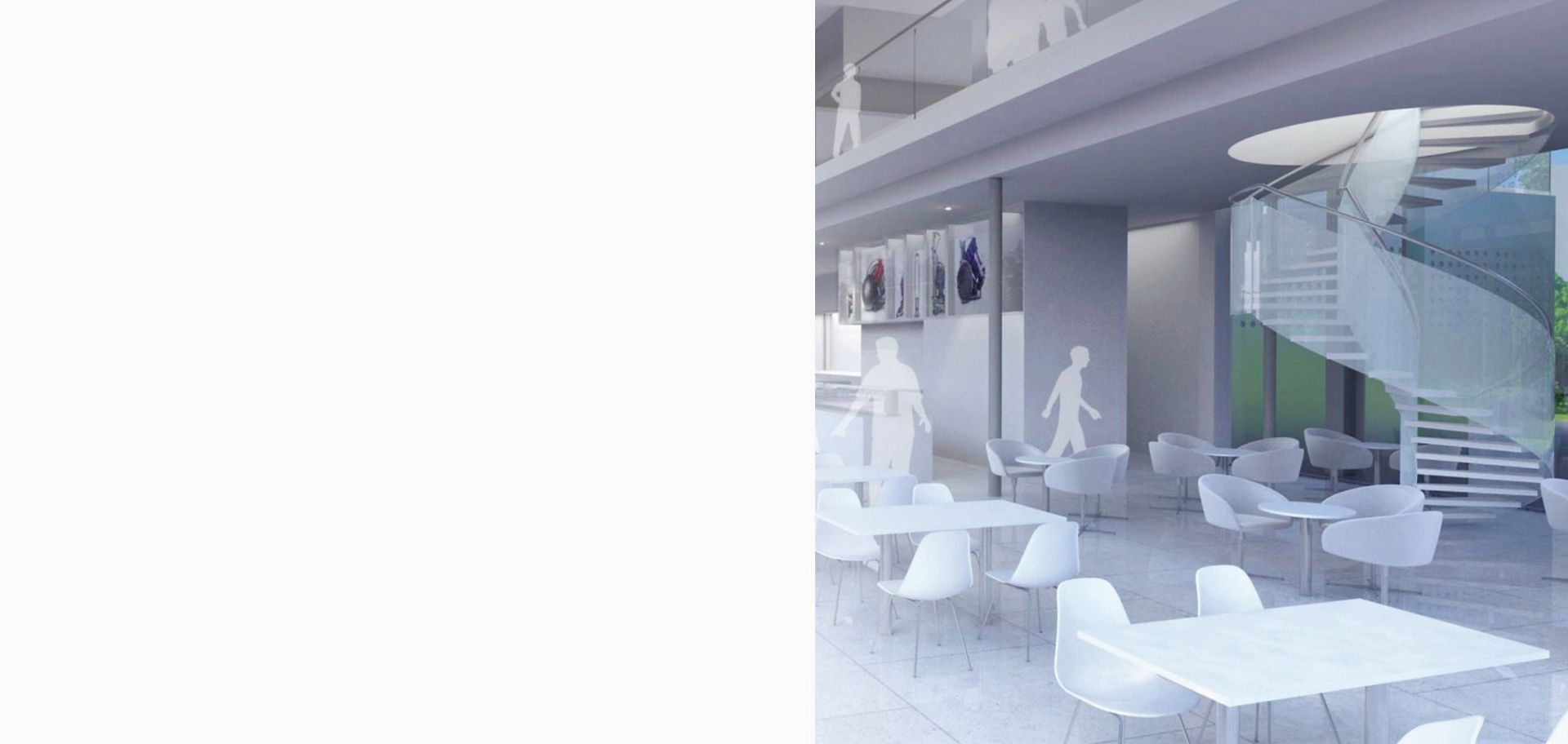 Dyson Lightning Café mit Schattenrissen