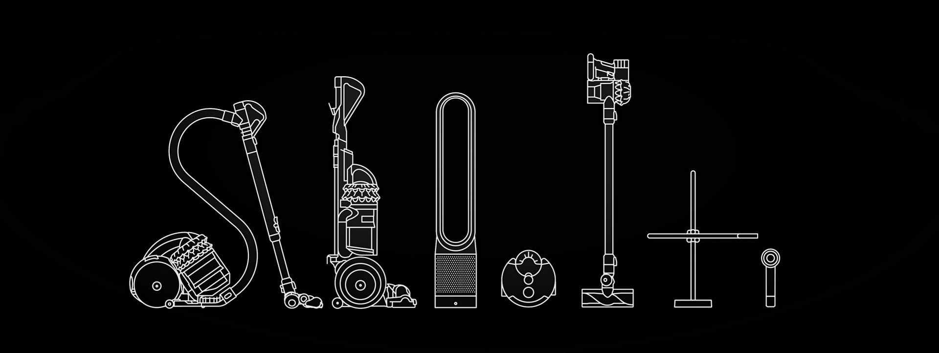 Skitse af Dyson-produkter