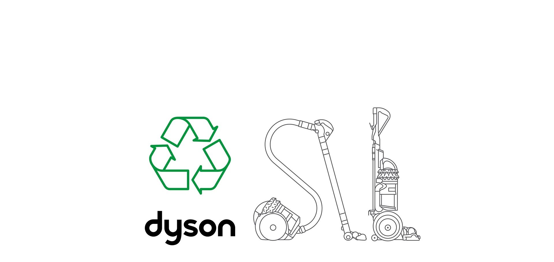 Skitse af Dyson støvsugere og WEEE logo