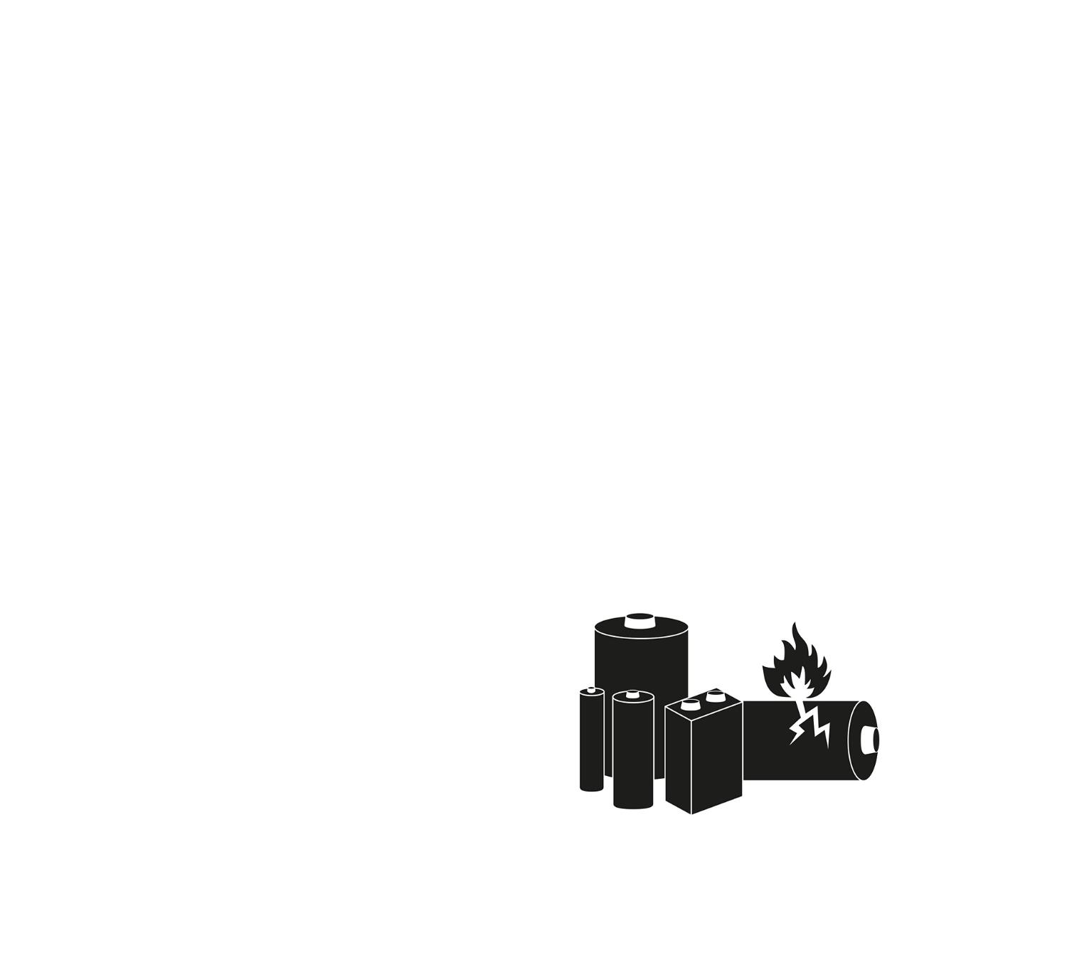 Various sized batteries