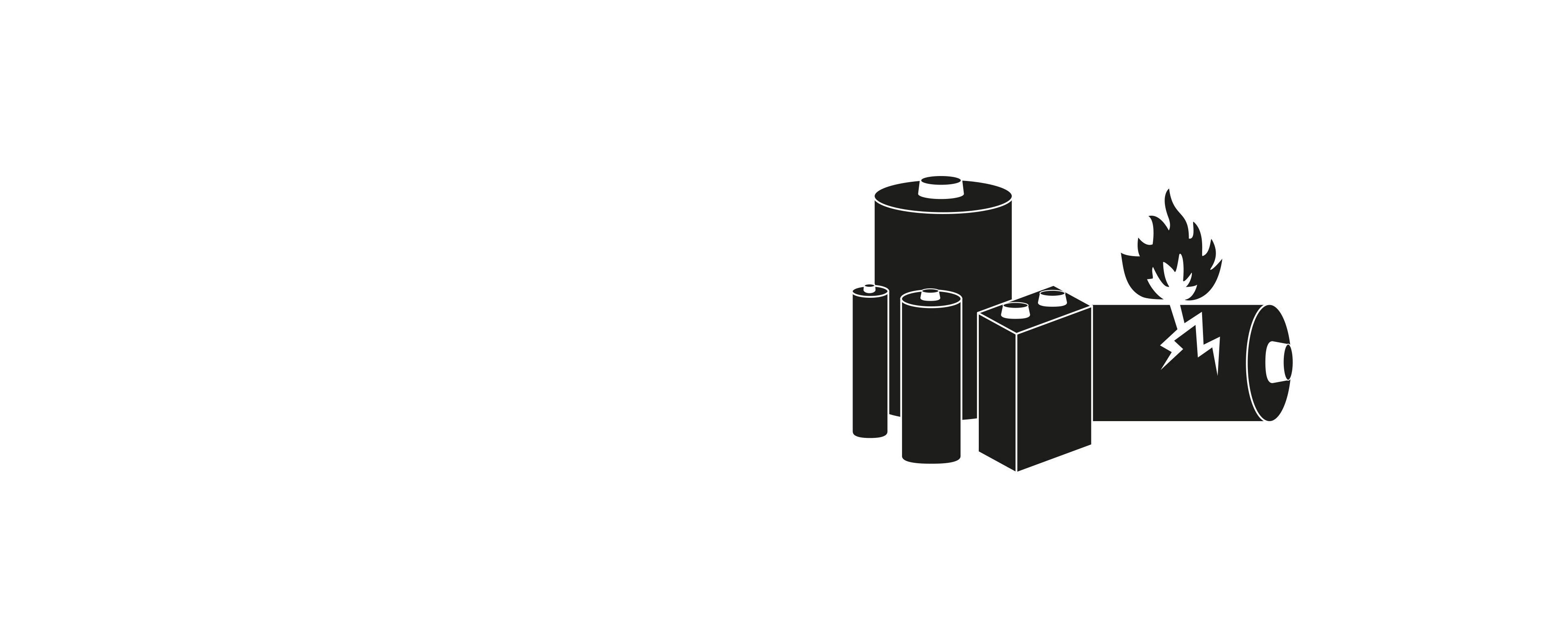 Various sized batteries