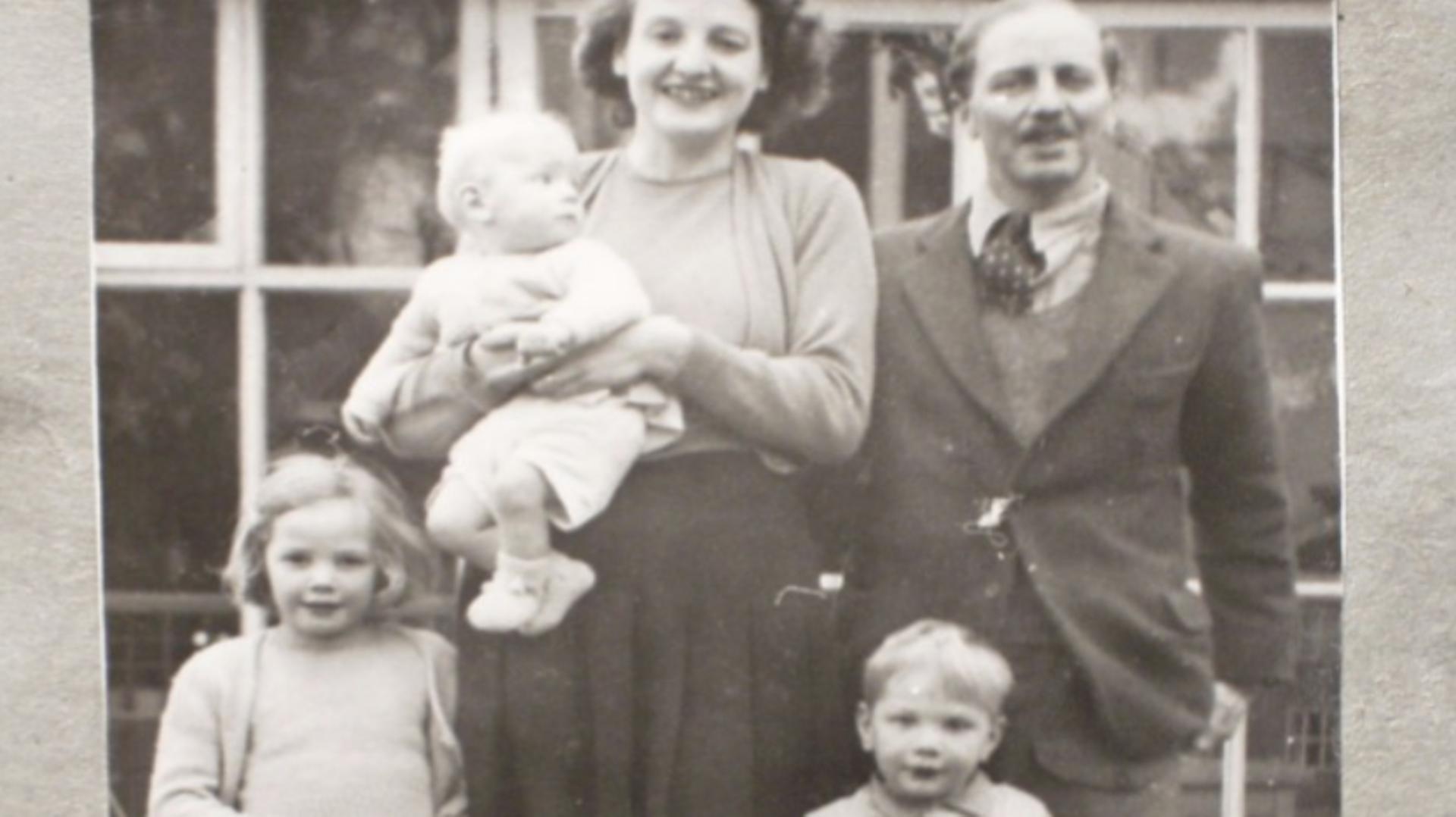 James Dyson as a baby with his parents and two siblings