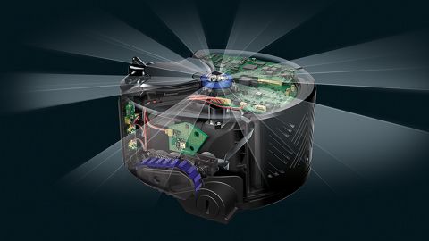 Side view of Dyson 360 Eye robot vacuum