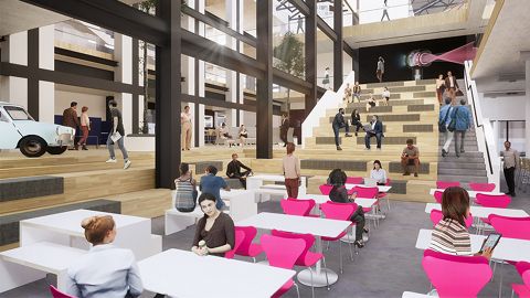 A render of the interior of St James' Power Station