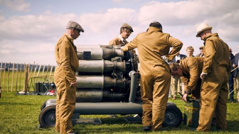 The restored Whittle jet engine on display at the Goodwood Revival event