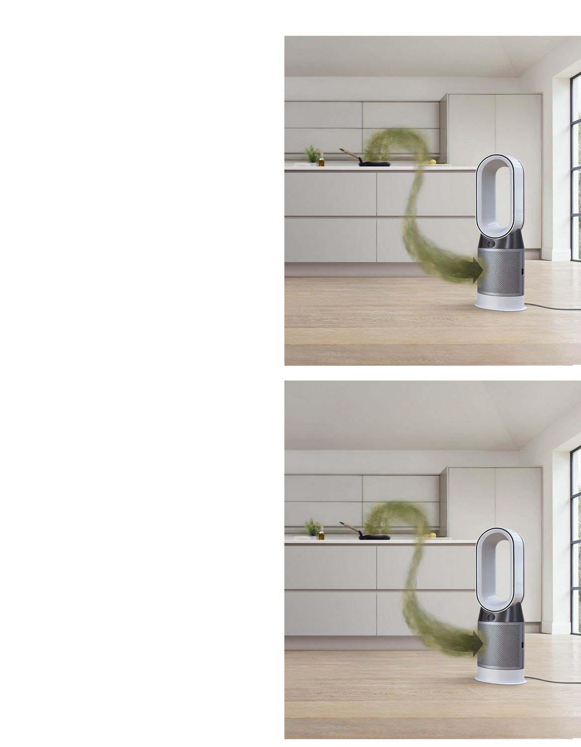 Il purificatore termoventilatore Dyson Pure Hot+Cool rimuove gli odori in cucina