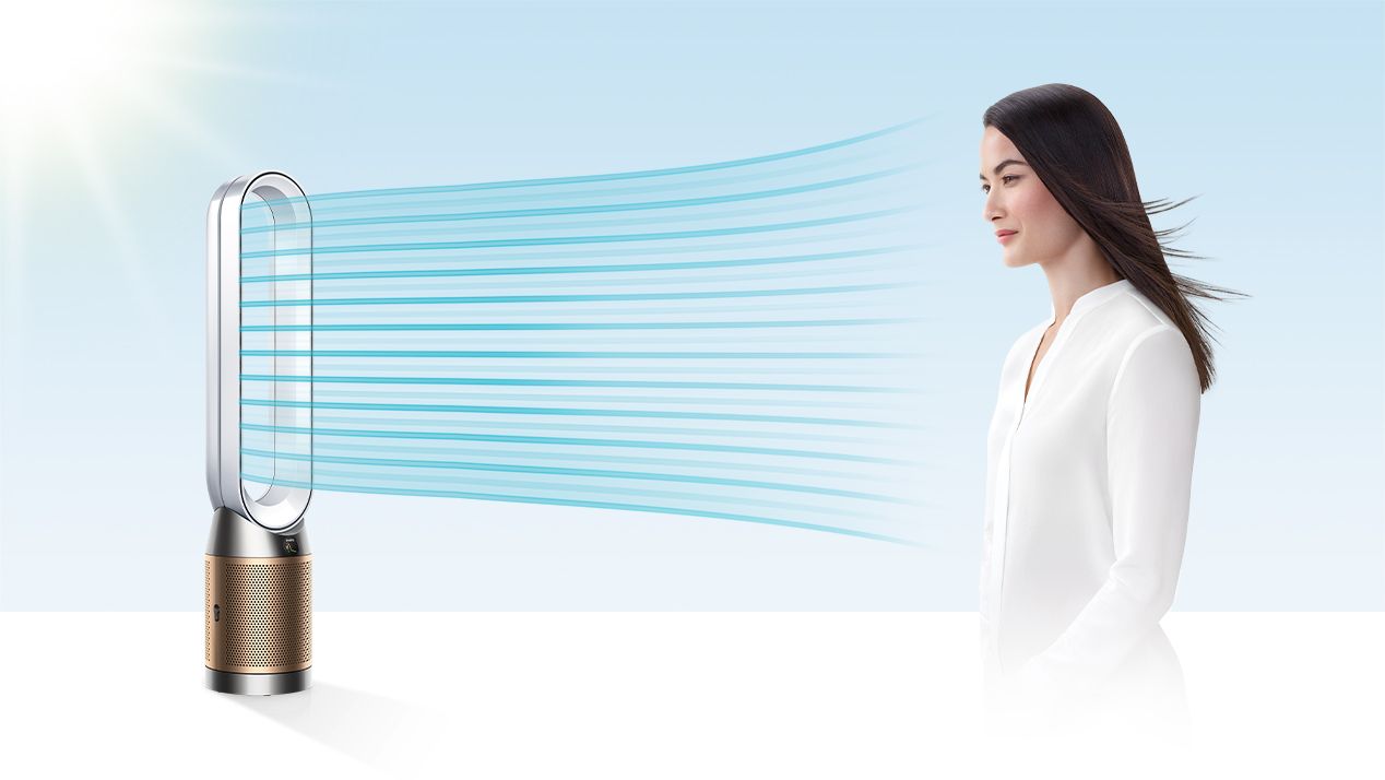 Dyson Pure + Cool Formaldehyde purificando y refrescando un salón