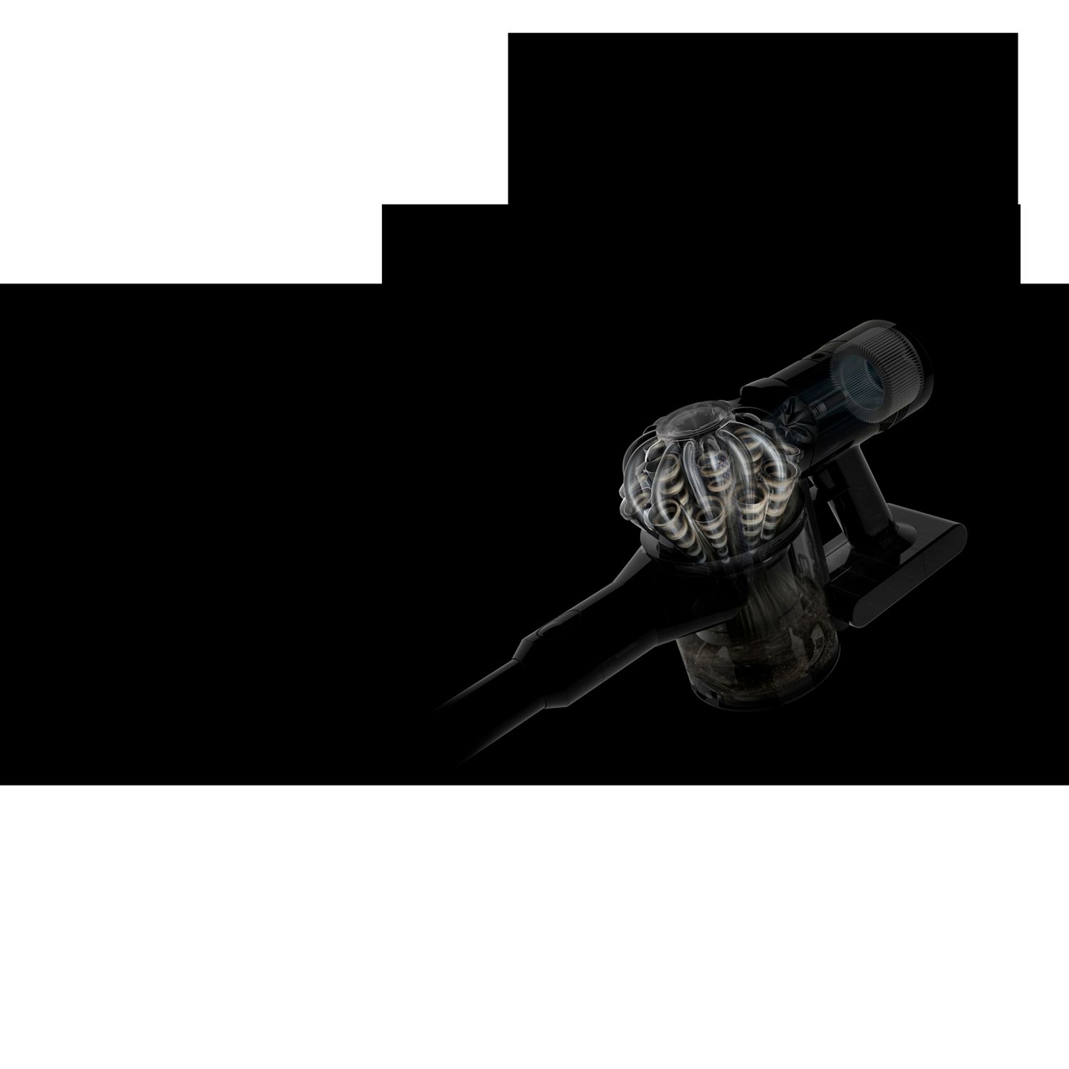 Cutaway of Dyson V8 vacuum's cyclones