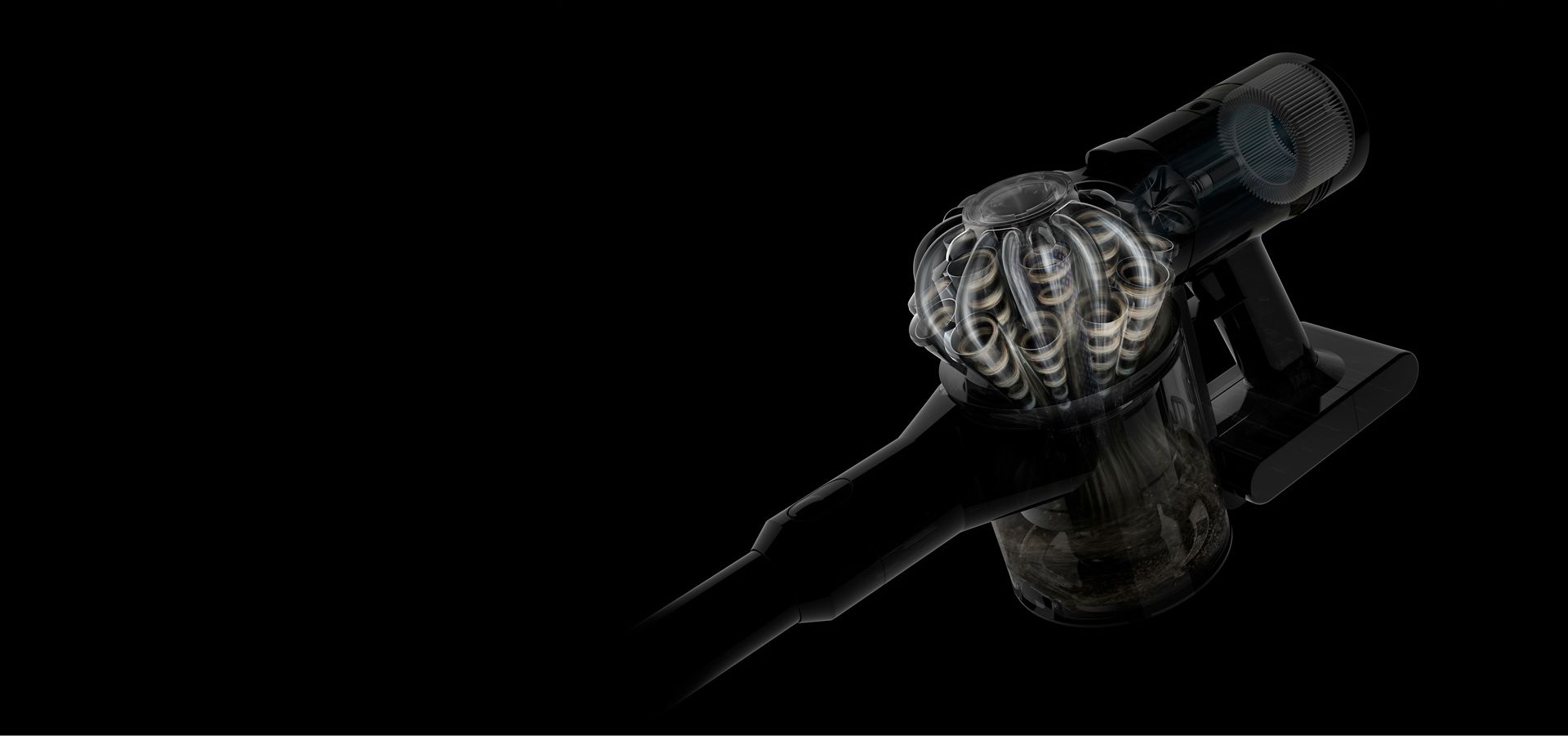 Cutaway of Dyson V8 vacuum's cyclones