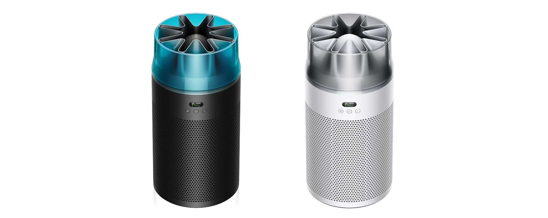 Dwa oczyszczacze Dyson Husjet obok siebie