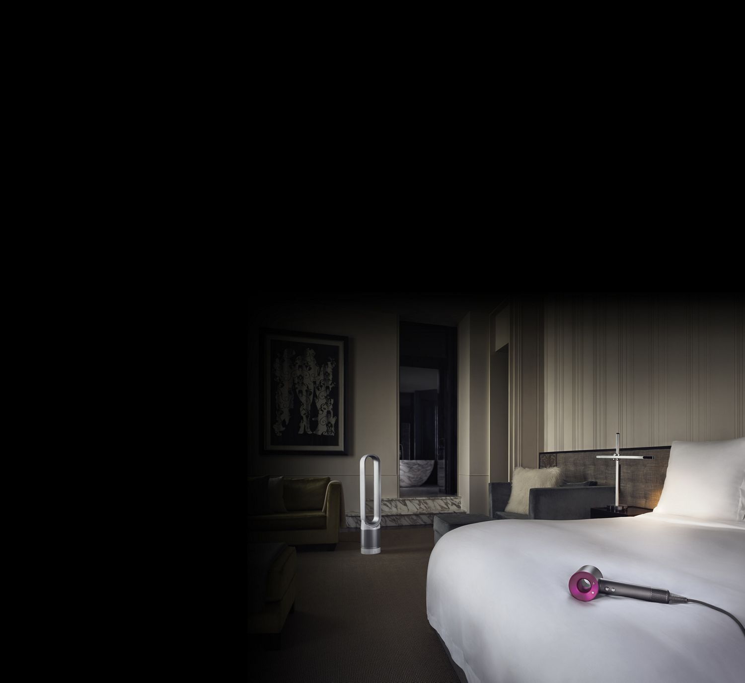 Dyson products in hotel suite