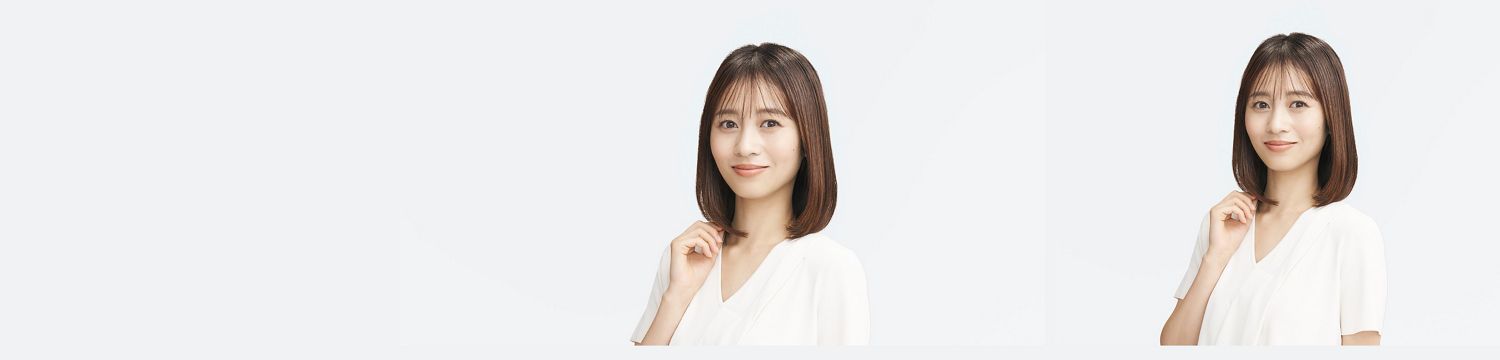 Dyson Supersonic rヘアドライヤーとディフューザーアタッチメントで髪を乾かすモデル