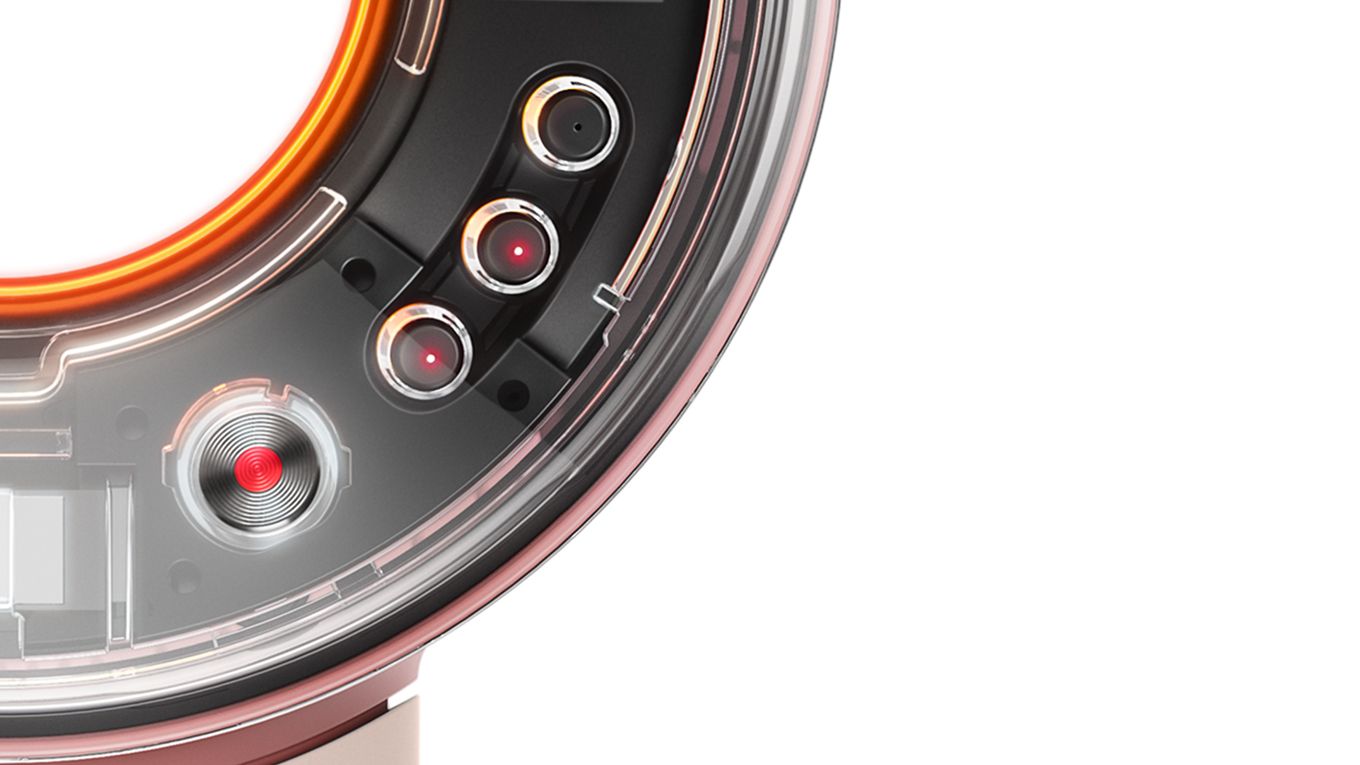 風温切替ボタンのクローズアップ